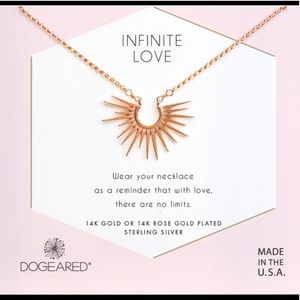 Dogeared rose gold rays charm necklace